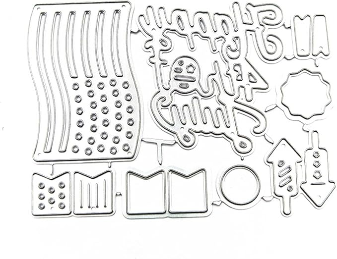 Cutting Dies Metal Stencils Scrapbooking Tools DIY Embossing Template for Paper Card Making Album Arts Crafts Supplies (Happy Independence Day-9.5x7.6cm)