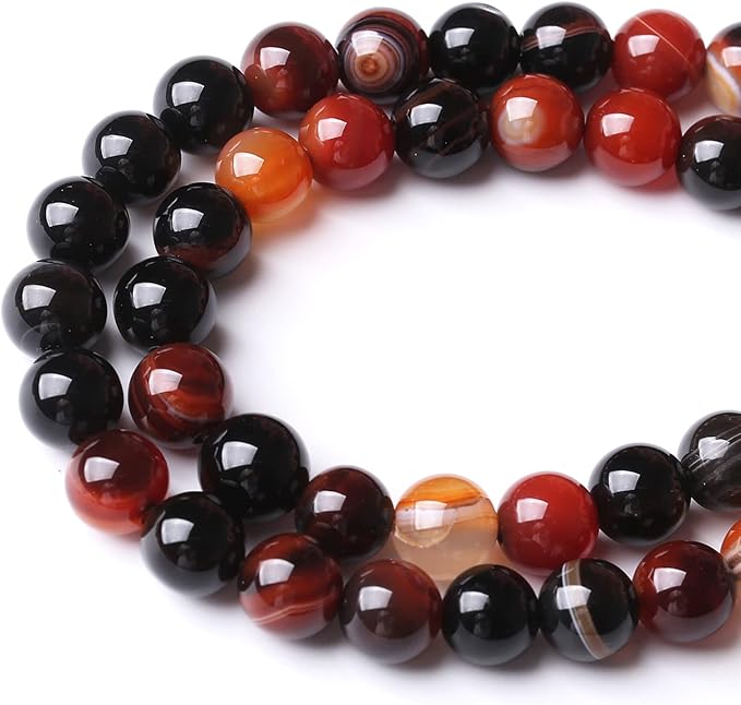48PCS 8MM Red Persian Agate Stone Beads Energy Healing Beads for DIY Jewelry Bracelet Necklace Making for Jewelry Making15Inch…