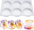 Resin Coaster Molds, 6-Cavity Silicone Coaster Molds for Epoxy Resin, Large DIY Deep Round Silicone Mold for Art Home Decoration