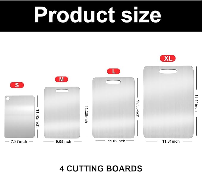 Titanium Cutting Boards for Kitchen,Katuchef Titanium Cutting Board,Non toxic Doubld-Side Available Chopping Boards, Easy to Clean and Store(1PC-M:13.38 * 9.05)