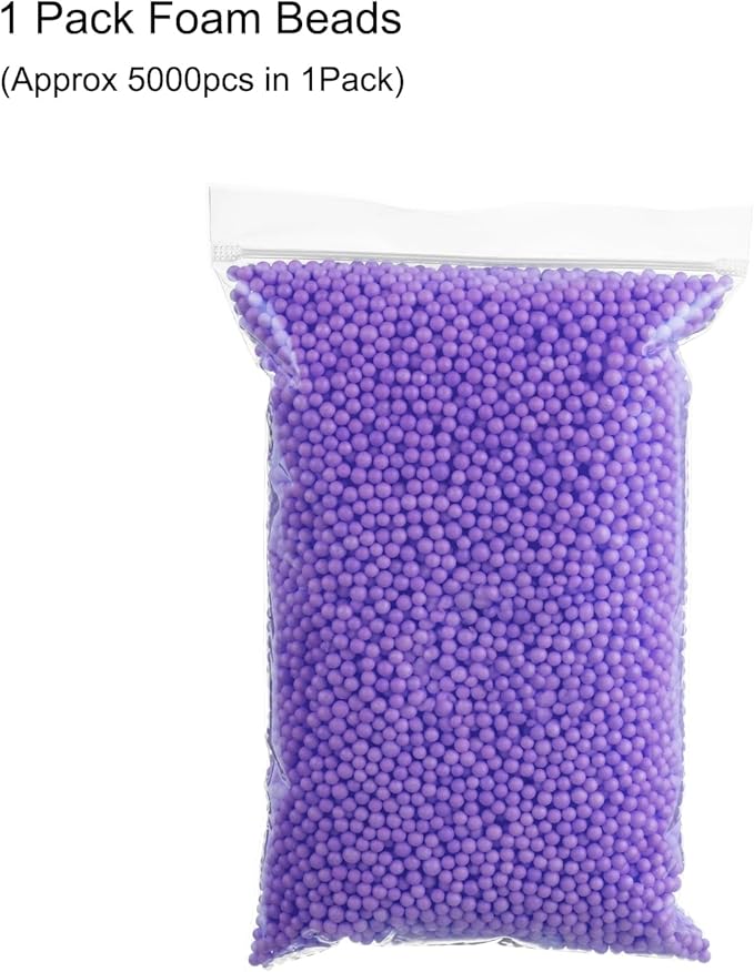 MECCANIXITY Foam Beads Foam Balls 4-6mm for Wedding and Party Decorations, Tiny Packing Balls, Arts DIY Crafts Supplies (Dull Purple,1 Pack Approx 5000pcs)