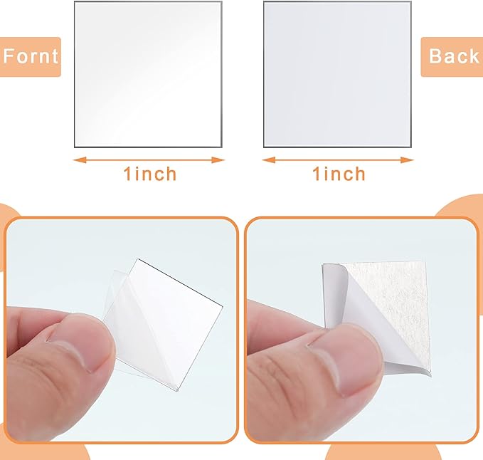 Jetec 50 Pieces Mini Size Square Mirror Adhesive Small Square Craft Mirror Tiles for Crafts and DIY Projects Supplies Home Decoration(1 x 1 Inch)