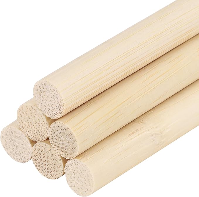 DMiotech 50 Pack 11/32" x 36" Wooden Dowel Rods Unfinished Natural Sticks Wood Craft Sticks for Home Decor Projects and Making DIY Craft,Wood Color