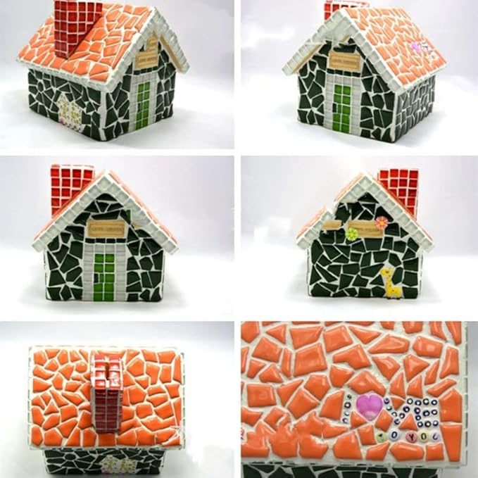 1.1LB Irregular Ceramics Mosaic Tiles, Mosaic Pieces Stones for DIY Mosaic Making Craft Hobby Arts Home Wall Decoration (Yellow)