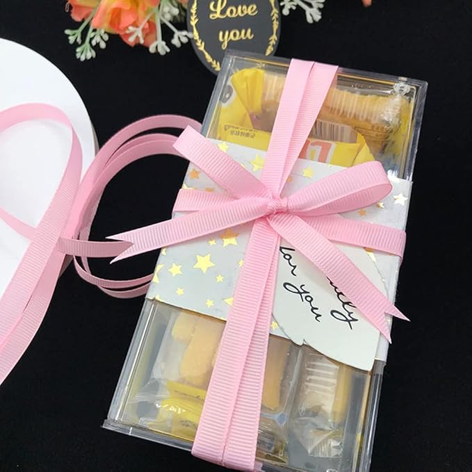 LIUYAXI 1/4" X 50 Yards Solid Pink Grosgrain Ribbon, Perfect for Crafts, Wedding Decor, DIY Hair Accessories, Sewing, Gift Package Wrapping and More
