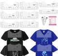 Vowlove Tshirt Ruler Guide for HTV Vinyl Heat Transfer Vinyl - T-Shirt Alignment Tool Shirt Centering Ruler Set Sublimation Blanks Accessories Tools Heat Press Tee Measurement Front Back