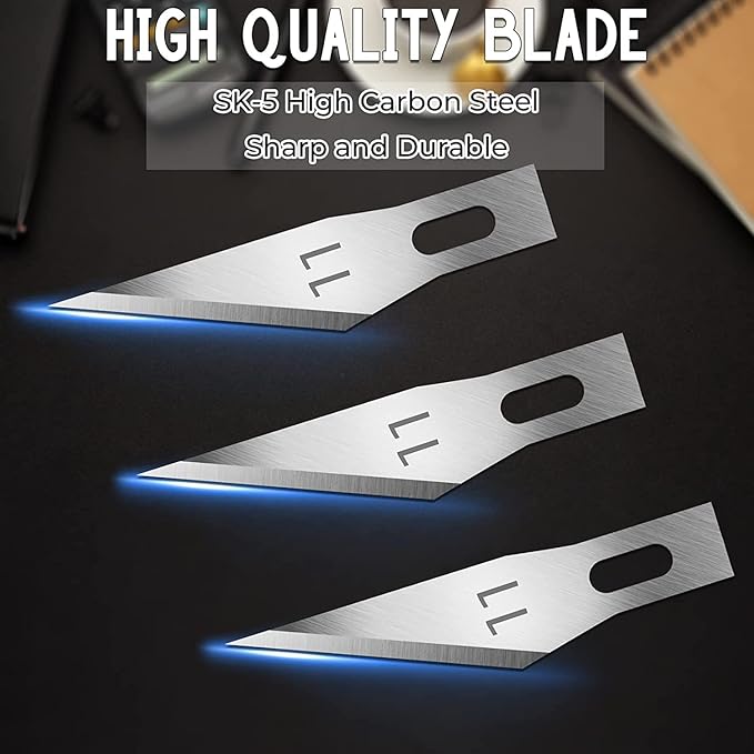 60 Pack Exacto Knife Blades 11, Craft Knife Blades Replacement, Exacto Blade 11, Hobby Knife Blade Refills for Art, Craft, Scrapbooking, Cutting, Carving