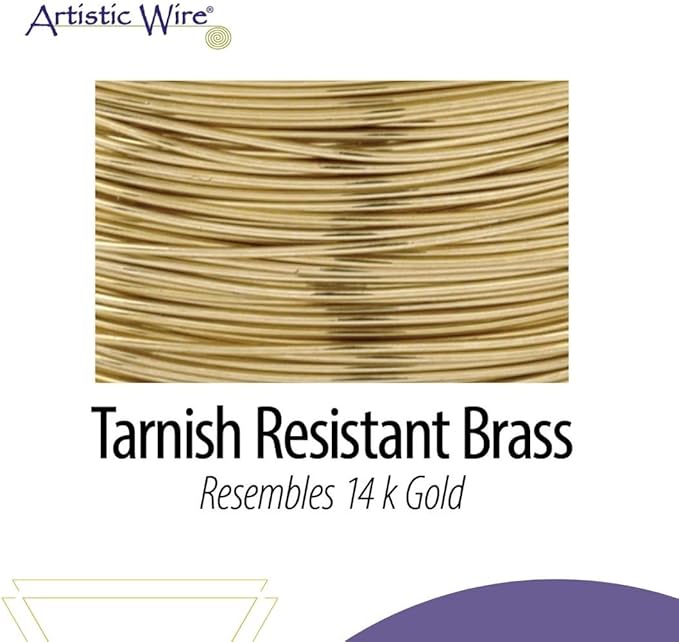 Artistic Wire, 28 Gauge Tarnish Resistant Brass Craft Wire, 523 ft
