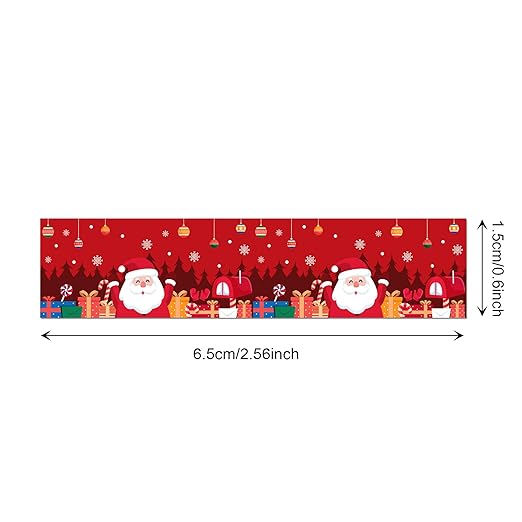12 Pcs Christmas Washi Tape Merry Christmas Print Masking Tape Christmas Tree Snowman Santa Claus Pattern Decorative Paper Sticker for Christmas Party Holiday Scrapbook Handbook Sticker