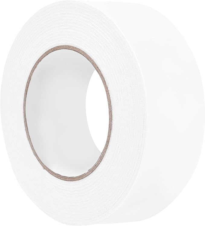 ToLanbbt Double Sided Foam Tape 2In x 20FT, Mounting Tape Heavy Duty, Strong Adhesive Weatherproof Seal Strips for DIY Craft Picture Poster, Car & Gap Filling Mountings, Home Office Decor (White)