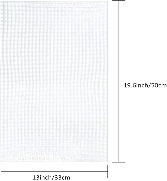 Pllieay 3 Pieces Big Size Mesh Plastic Canvas Sheets for Embroidery, Acrylic Yarn Crafting, Knit and Crochet Projects, 6 Count(19.6 X 13 inch)