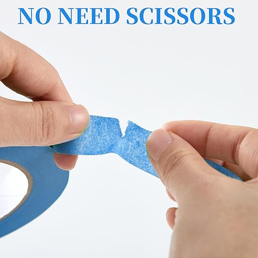 Premium Blue Masking Tape,Painters Tape,Blue Painters Tape for Automotive,DIY Paper Arts & Crafts, Spraying Drywall Paint, No Residue & Easy to Clean Up,12pcs 0.7in X 54 Yd Painter's Tape