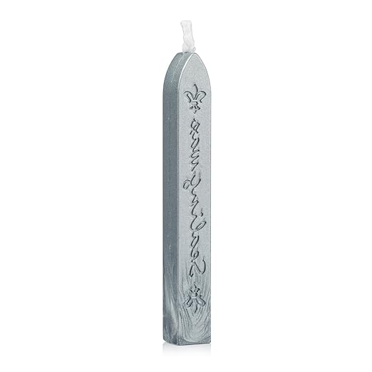 Mceal Sealing Wax Stick with Wick Flower De Luce of France Retro 10 Pieces Pack(Silver Grey)
