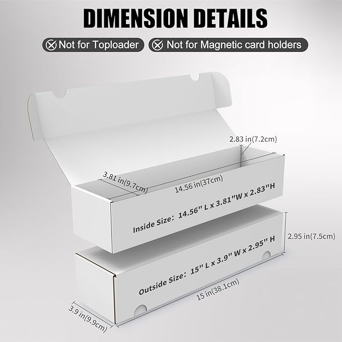 Trading Card Storage Box, 3-Pack 1100 Count White Corrugated Cardboard Bulk Sports Storage Box for TCG/Magic/Mtg Basketball Cards, Collectible Trading Cards