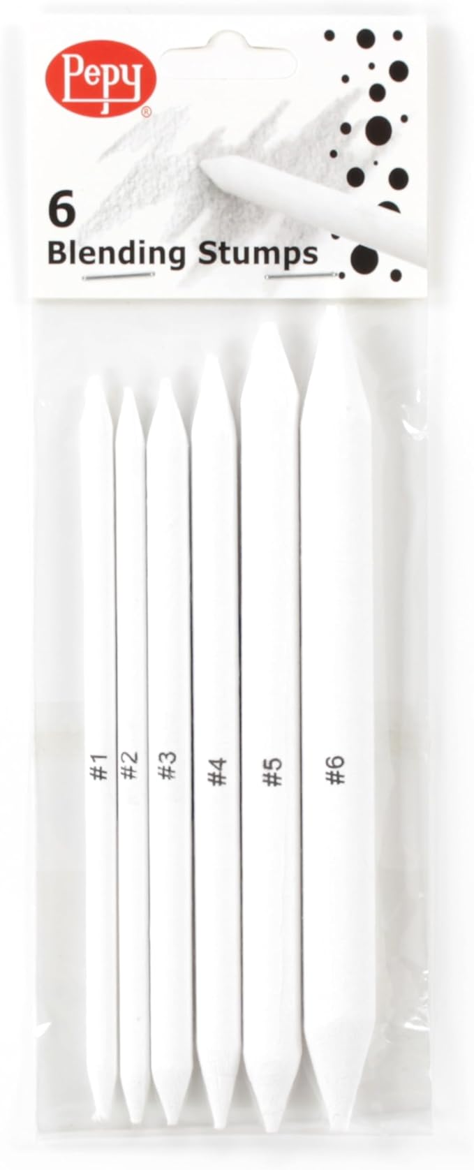 Pepy 6 PCS Blending Stumps for Drawing, Shading, Blending, Charcoal, Graphite, Colored Pencil, Pastel, Oil Pastel; Art Blenders for Paper Sketch Drawing