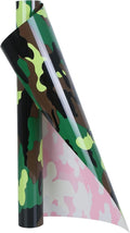 TORC Army Green Camouflage Heat Transfer Vinyl 12 inch x 5 ft, Camo HTV Vinyl Iron on Transfer for T-Shirts