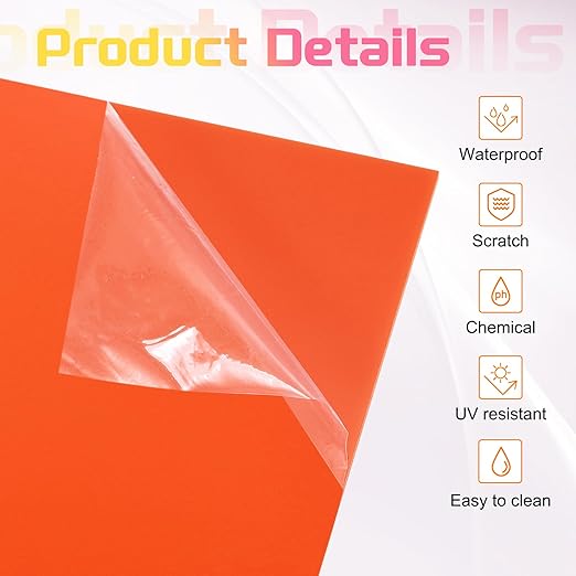 uxcell 4Pcs Acrylic Sheets 12x8 Inch Acrylic Panel 1/8 Inch-3mm Plastic Board for Picture Frames Sign Holders DIY Display Projects Craft, Orange