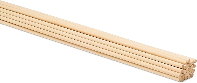 Dowel Rods Wood Sticks Wooden Dowel Rods - 5/16 x 48 Inch Unfinished Hardwood Sticks - for Crafts and DIYers - 25 Pieces by Woodpeckers