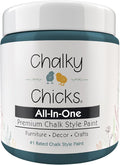 Chalky Chicks All-in-One Chalk Paint for Furniture or Cabinet - 4 Fl Oz - Matte Finish Jaded (Jade) for Metal, Wood Furniture Paint - No Sanding All-in-One for Home Decor & Crafts, USA Made