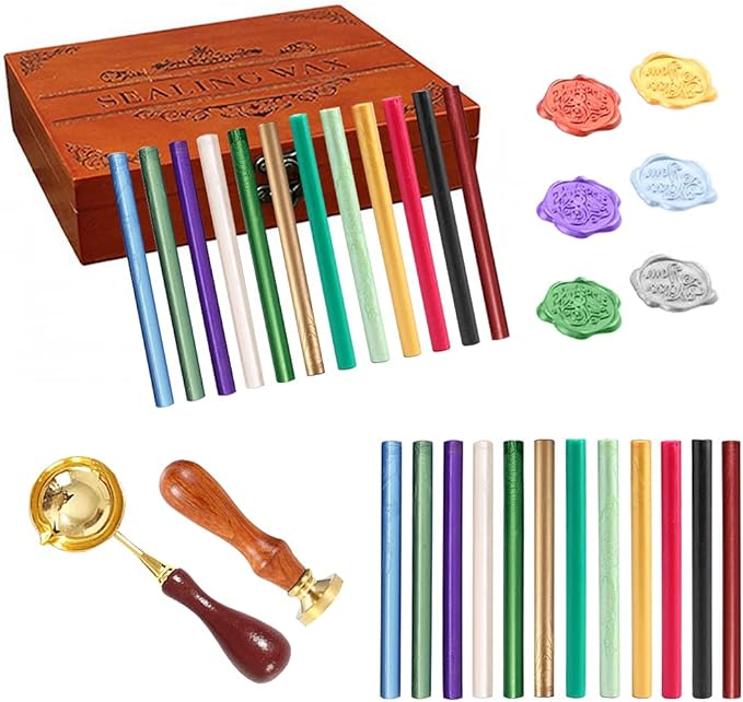 Wax Seal Sticks, Afobby 15 Pieces Glue Gun Sealing Wax Sticks for Wax Seal Stamp, Red Orange Wax Sealing Sticks for Wedding Invitations, Cards, Envelopes