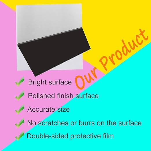 2Pcs 430 Stainless Steel Sheet Metal 6" x 6" x 1/32" Inch Metal Plates for Magnetic Mount Board Wall 20GA(0.80MM) 430 Stainless Steel Shim Stock Plates Metal Sheets for Crafting, Kitchen, Office