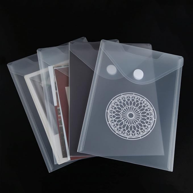50 Packs Clear Stamp Die Storage Pockets Plastic Seal Bags Storage Case for Cutting Dies Stencil Album Stamp Crafts for DIY Scrapbooking Paper Card Craft Cutting Dies for Card Making