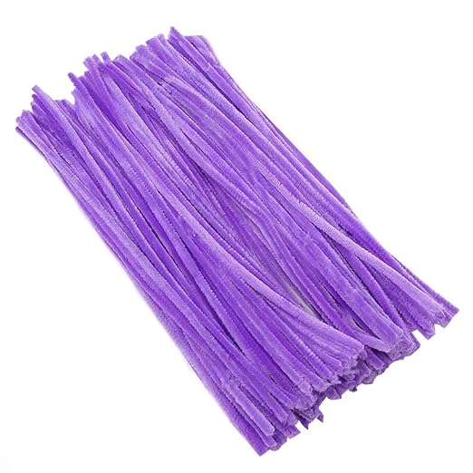 300 Pieces Pipe Cleaners Chenille Stem, 3 Pastel Candy Color Pipe Cleaners Set for Pipe Cleaners DIY Arts Crafts Decorations, Chenille Stems Pipe Cleaners (Purple)