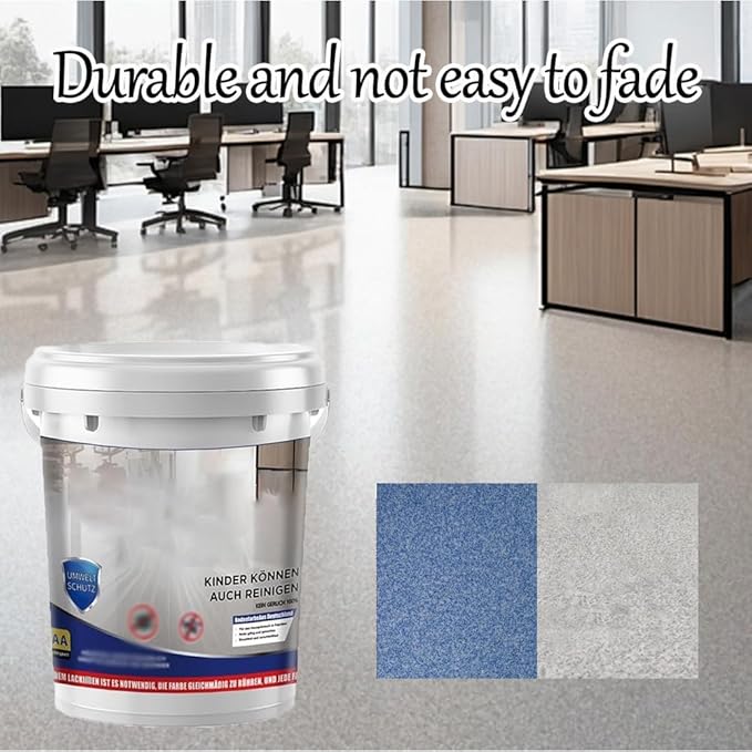 Louis Forest Epoxy Floor Paint, High-Gloss Marble Effect Epoxy Floor Coating (White Hemp Gray,1pcs)