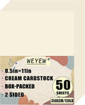 50 Sheets 130lb Cream Cardstock, 8.5" x 11", Premium Heavyweight Card Stock Blank Invitation Paper Greeting Cards DIY Craft Card Making, 130LB Cover 350 GSM