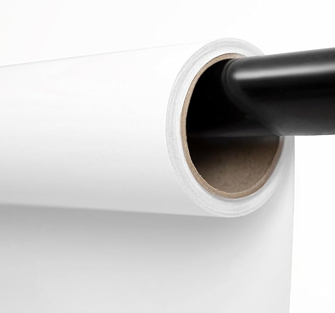 Kate Seamless Paper Backdrop for Photography Solid White Photo Backdrop Paper (53''x32.8' Arctic White)