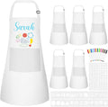Morcheiong 6/12/24 Pack Adjustable Kid Apron Children Apron with Colored Pen and Craft Template Children Painting Apron-White