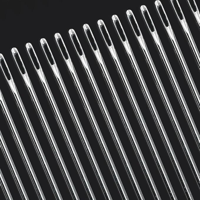 8" Professional Upholstery Needle 20cm Length 3mm Thickness, Big Eye Hand Sewing Needles for Stitching and Crafting Projects