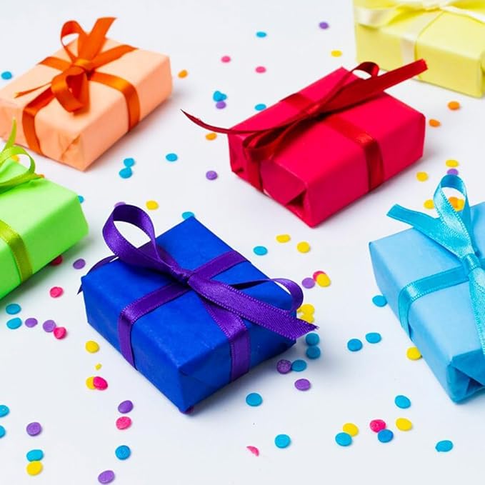 3/8" Width x 50 Yards Satin Fabric Ribbon, Navy Blue Ribbon Perfect for DIY Bows, Swags, Gift Wrapping, Craft, Flower Bouquet，Christmas and Party Decoration