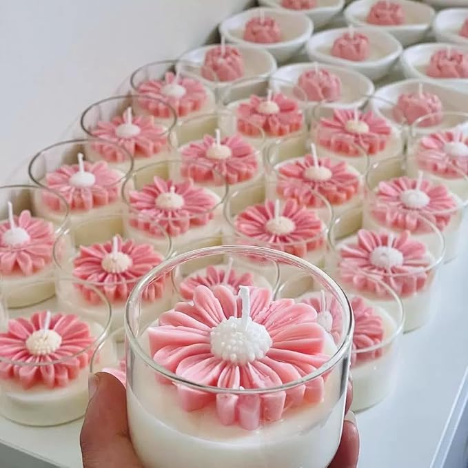 Daisy Candle Mold 2pack, Daisy Silicone molds for Candles, for soap,Candles,Resin,Polymer Clay, Plaster and More DIY Craft