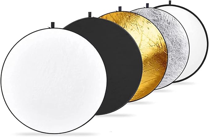NEEWER 51 Inch/130 Centimeter Light Reflector Diffuser 5 in 1 Collapsible Multi Disc with Bag - Translucent, Silver, Gold, White, and Black for Studio Photography Lighting and Outdoor Lighting
