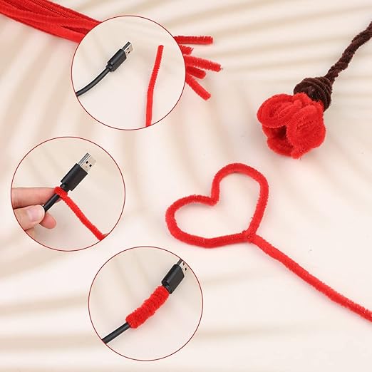 110 Pieces Red Pipe Cleaners - Christmas Chenille Stem for Creative Home Decoration, Arts and Crafts Projects