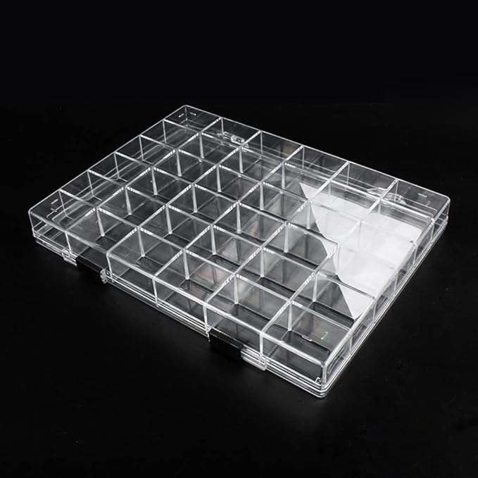36 Grids Clear Plastic Organizer Box, Craft Storage Container for Beads Organizer, Art DIY, Crafts Jewelry Storage, Fishing Tackles, Rock Collection, 1 Pack