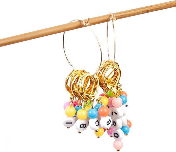 NIUGRECF DIY Knitting Tool Sets 27Pcs Including Number Beads Stitch Markers/Mini Scissors/Rotation Counter/Storage Bag - for Knitting Crocheting Weaving Sewing Quilting Jewelry Making.