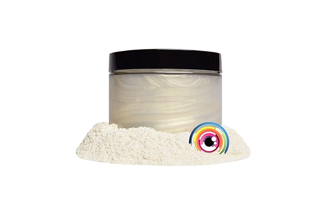 Mica Powder Pigment “Ghost Gold White” (50g) Multipurpose DIY Arts and Crafts Additive | Woodworking, Natural Bath Bombs, Resin, Paint, Epoxy, Soap, Nail Polish, Lip Balm