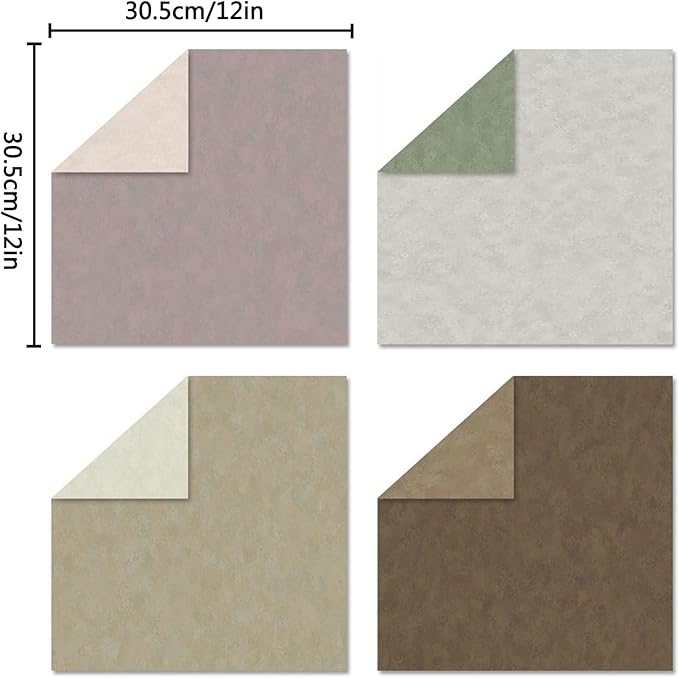 Scrapbook Paper 12x12 Solid Colors, 24 Sheets Earth Tones Crafting Papers, Double-Sided Patterned Decorative Paper Assorted Colors for Origami Classroom Crafting Projects (Earth Tone, 12x12 in)