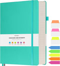 Lined Notebook Journal for Women Men, B5 College Ruled Notebook, 312 Numbered Pages Notebooks for Work, 100gsm Paper Daily Journal, Hardcover Vegan Leather Journals for Writing Office, Peacock Blue