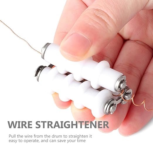 DOITOOL Nylon Wire Straightener for Jewelry Making, Jewelry Wire Straightener Tool Wrapping Tools for DIY Crafts Aluminum Craft Line Straightening, 3 Rollers
