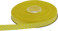 Polka Dot Grosgrain Ribbon 25 Yard Each Roll 100% Polyester (3/8", Yellow)