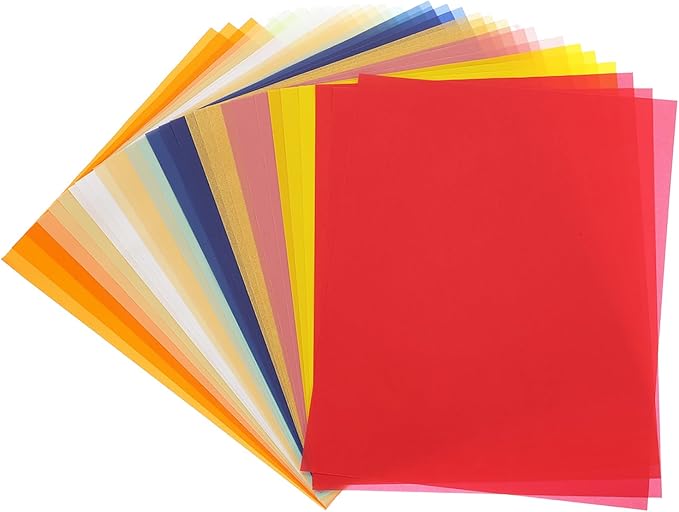 PATIKIL 60 Sheets Vellum Paper 8.5x11inches, Printable Translucent Paper 100GSM Colored for Invitations Laser Inkjet Printing Card Making Crafting Wedding Tracing, Multicolored