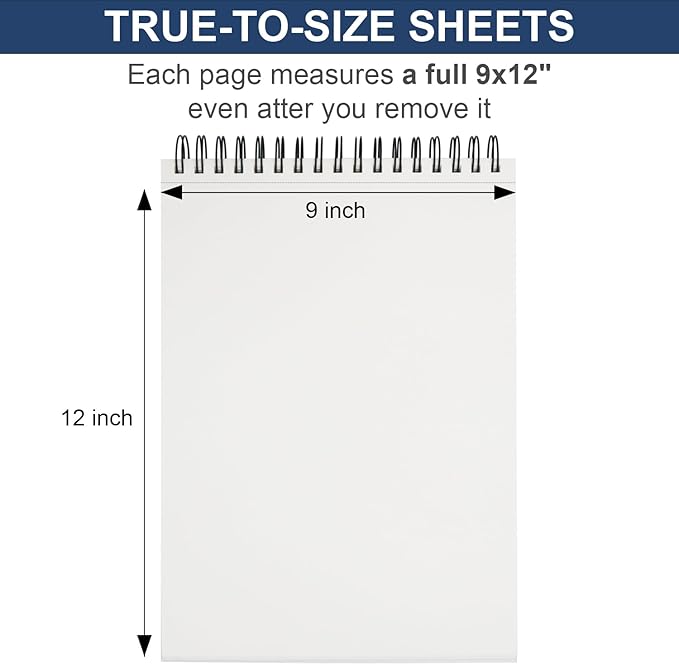 9" x 12" Sketch Book, Hardcover Sketchbook, Top Spiral Bound Sketch Pad, 100 Sheets (68lb/100gsm) Drawing Paper Pad, Art Supplies for Adults for Kids Drawing Notebook.