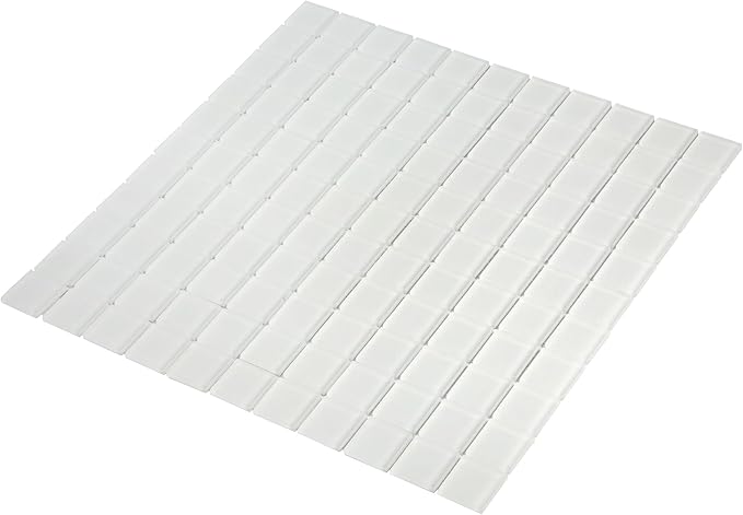 Ice White Matte Glass Square Mosaic Tile 1" x 1" – 10 Sheets for Backsplash, Bathroom, Shower, or Pool - Not Peel & Stick – 9.67 sq. ft./Case - Water-Resistant Indoor Outdoor Decorative Tile