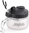 SAGUD Airbrush Cleaning Pot Strong Glass Jar Bottles Kit with Airbrush Holder Station