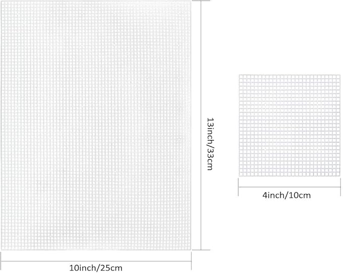 Pllieay 33-Piece Mesh Canvas Kit: 15 Clear Canvas, 12 Colors, Acrylic Yarn & Embroidery Tools for Plastic Craft
