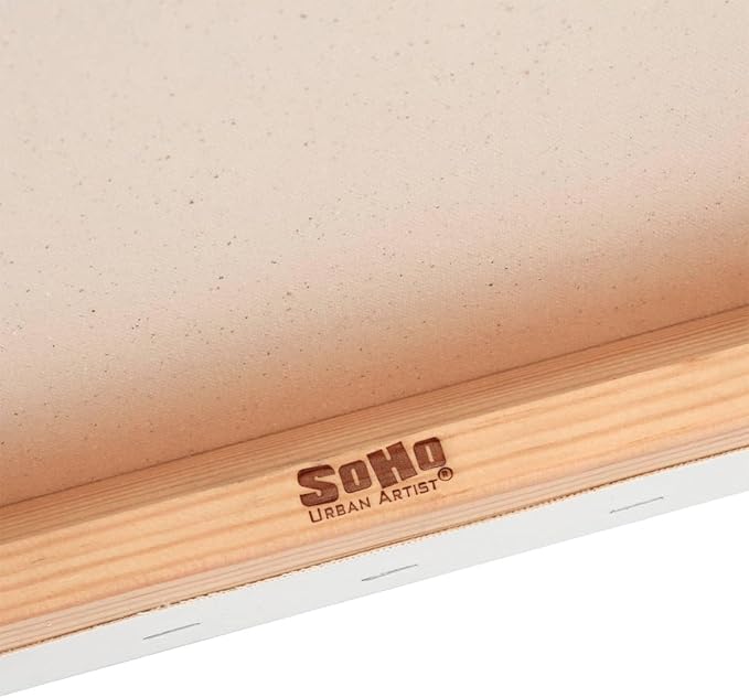 SoHo Urban Artist, 6x12 Heavyweight Stretched Cotton Canvas for Painting - 1.5" Deep- 3 Pack, Triple Primed, 100% Cotton Canvas, Archival, Universal Primed for Oil, Acrylic, Alkyd, Mixed Media