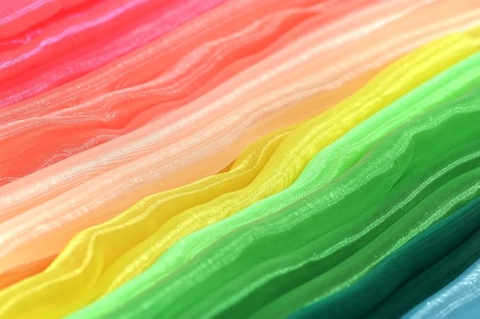 Organza Fabric 5 Yard Bridal Solid Sheer Organza Fabric Bolt for Wedding Dress, Fashion, Crafts, Decorations Silky Shiny Organza 44" - (5 Yard, Orange)